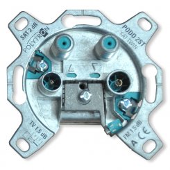 Polytron Einzeldose 4-loch 2xSAT/TV/RADIO PODO 2 ST 
