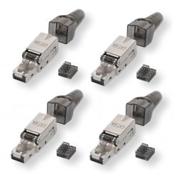 4 Stück RJ45 Stecker, CAT 6A, geschirmt 