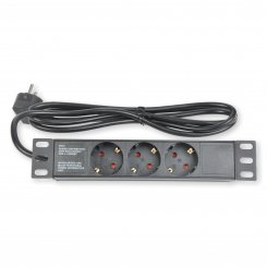 Steckdosenleiste 3-fach mit Alu Profil - 10" (254mm) 