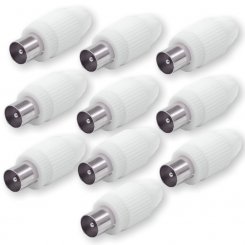 10 Stück Koax-Stecker 