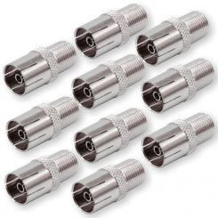 10 Stück Adapter F-Buchse-IEC-Buchse 