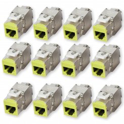 12 Stück Koscom Keystone Modul CAT 6A - hellgrün - RJ45 Buchse 
