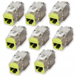8 Stück Koscom Keystone Modul CAT 6A - hellgrün - RJ45 Buchse 