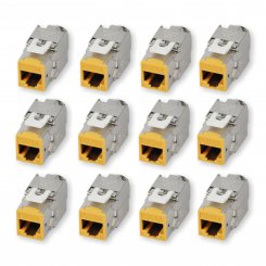 12 Stück Koscom Keystone Modul CAT 6A - gelb - RJ45 Buchse 