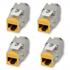 4 Stück Koscom Keystone Modul CAT 6A - gelb - RJ45 Buchse 