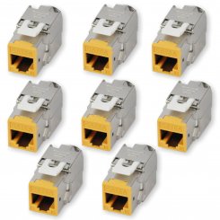 8 Stück Koscom Keystone Modul CAT 6A - gelb - RJ45 Buchse 