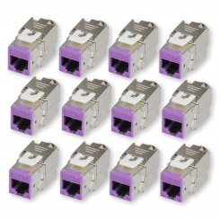 12 Stück Koscom Keystone Modul CAT 6A - lila - RJ45 Buchse 