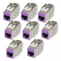 8 Stück Koscom Keystone Modul CAT 6A - lila - RJ45 Buchse 