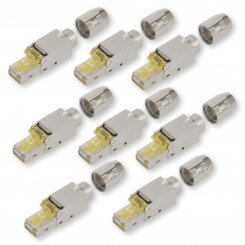 8 Stück Koscom Netzwerk Stecker, CAT 6A, RJ45, geschirmt 