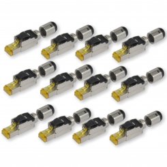 12 Stück Koscom Netzwerk Stecker, CAT8, RJ45, geschirmt 