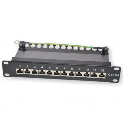 Patchpanel 12-Port 10 Zoll schwarz 