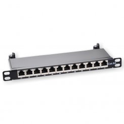 Patchpanel 12-Port 10 Zoll schwarz Slim 