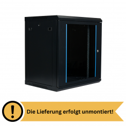 Koscom Wandschrank 12HE Wandmontage 600x450x636 (BxTxH) - 19" - unmontiert - schwarz 