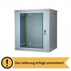 Koscom Wandschrank 12HE Wandmontage 543x400x600 (BxTxH) - 19" - unmontiert - grau 