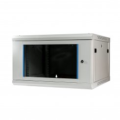 Koscom Wandschrank 6HE Wandmontage 600x600x369 (BxTxH) - 19" - montiert - grau 