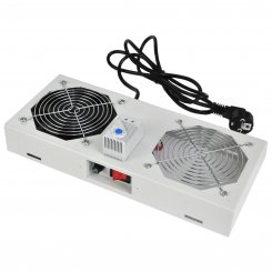 Koscom Dachlüftereinheit für 483 mm (19") Wandgehäuse - 1x Lüfter mit Thermostat - grau 