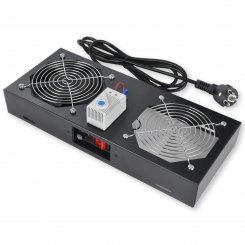 Koscom Dachlüftereinheit für 483 mm (19") Wandgehäuse - 1x Lüfter mit Thermostat - schwarz 