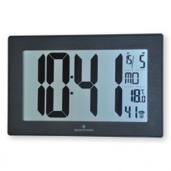 Digitale XXL Funkuhr 24x15,5cm - zum Aufhängen oder Aufstellen 