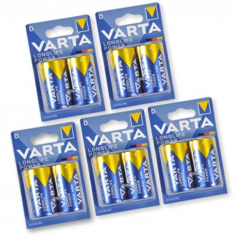 5 Blister Varta 1,5V Mono Batterien 